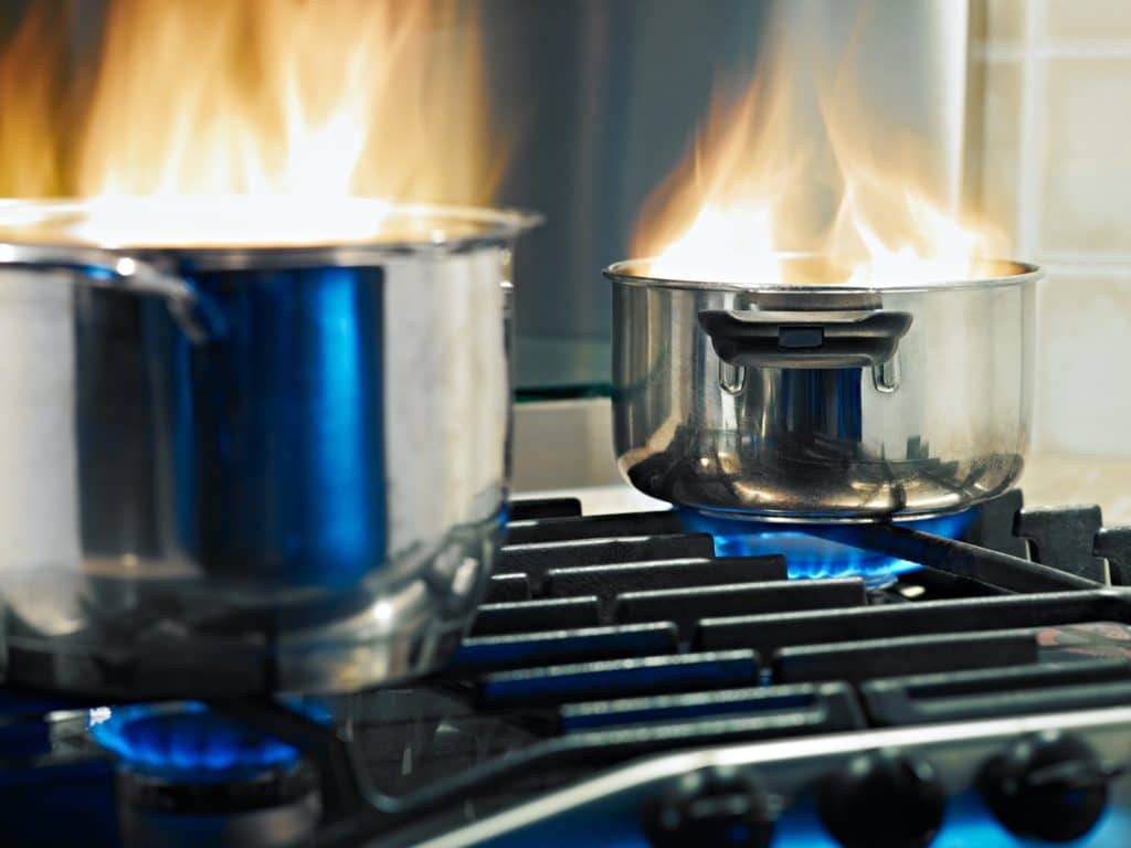 Home Accidents Pans On Fire On Stoves
